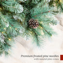 Best Choice Products 7.5ft Pre-Lit Scotch Pine Christmas Tree, Premium Frosted Pre-Decorated Artificial Holiday Decor w/ 1,320 Branch Tips, 2-in-1 White and Multicolor LED Lights, Cordless Setup — 7