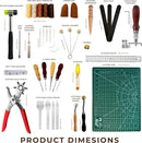 MINUS MUKYS Leather Working Kit Complete Leather Tools Set for Crafts Shoe Repair Kit Belts Includes Hole Puncher for Crafts Sewing Tools Awl Stitching Tool Cutting Mat Ideal for Beginners — 2