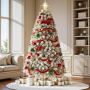 7.5 FT Pre-lit Snow Flocked Christmas Tree Spruce with Remote Control, 350 Warm White Multi-Color Changing LED Lights, Artificial Hinged/Feel Real/Realistic for Home, Dual Color LED — 4