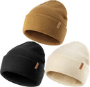 3 Pack Beanie for Men Women, Winter Double Layer Warm Hat Skull Cap — 1