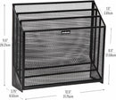 Mind Reader Vertical File Storage, Desktop Organizer, Workspace, Office, Metal Mesh, 12.5"L x 3.75"W x 11.5"H, Black — 3