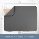 S&T INC. Dish Drying Mat, 18" x 24", XL, Charcoal Grey
