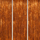 DECOCKRAT 3 Pack Foil Fringe Backdrop - Bronze Shiny Tinsel Curtains for Party Decoration/Photo Booth Props - 3.3x8.2 FT Metallic Foil Backdrop for Birthday, Wedding, Graduation, Christmas. — 1