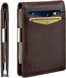 SERMAN BRANDS Money Clip Wallet - Mens Wallets slim Front Pocket RFID Blocking Card Holder Minimalist Mini Bifold (Texas Brown)