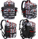 LHI Military Tactical Backpack for Men and Women 45L Army 3 Days Assault Pack Bag Large Rucksack with Molle System Black and White with Red — 2