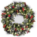 National Tree Company 24in Pre-Lit Crestwood Spruce Christmas Wreath — 1