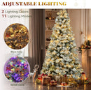 YITAHOME Prelit Snow Flocked Artificial Full Christmas Tree 7.5ft with Remote Control, Christmas Pine Tree with 11 Light-Modes, 1450 Branch Tips and Foldable Base for Home, Party Decoration — 6