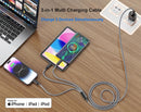 Multi Charging Cable 6FT 2Pack 3 in 1 Long Apple MFi Certified Cable 2