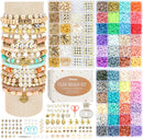 Pizooro Clay Beads 3 Boxes Bracelet Making Kit, 10500pcs Beads for Jewelry Making, Round Letter Beads with Charm and… — 1