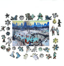 Wooden Puzzle for Adults - Uniquely Shaped Pieces - Made in The USA by FoxSmartBox - 180 Pieces - Skating in Central Park — 2