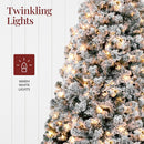Best Choice Products 6ft Pre-Lit Artificial Christmas Tree Twinkling LEDs, Snow Flocked Design Pine Tree, Full Appearance Lighted Snowy w/Easy Assembly, 250 Lights, 928 Tips Metal Stand — 3