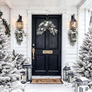 Valery Madelyn Pre-Lit Christmas Teardrop Swag for Decorating Outdoor, 24 Inch Sliver White Mailbox Swag Decoration with 20 LED Lights, Ball Ornaments for Front Door Stairway Window Shelf Xmas Decor — 2