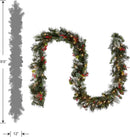 National Tree Company 9ft Pre-Lit Wintry Pine Flocked Christmas Garland — 6