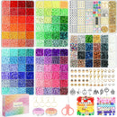 20,000 Pcs Clay Beads Bracelet Making Kit, 120 Colors 6 Boxes Polymer Beads Spacer Heishi Beads & Jewelry Kit with… — 1