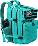 LHI Military Tactical Backpack for Men and Women 45L Army 3 Days Assault Pack Bag Large Rucksack with Molle System Lake Blue — 1