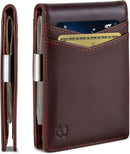 SERMAN BRANDS Money Clip Wallet - Mens Wallets slim Front Pocket RFID Blocking Card Holder Minimalist Mini Bifold (Melted Chocolate Transformer)
