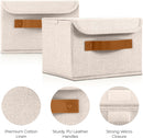 Decorative Linen Storage Boxes with Lids - Spacious Set of 2 Organizer Bins — 4