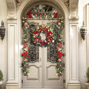 Valery Madelyn 30" Pre-Lit Large Christmas Wreath for Front Door Red Gold — 4