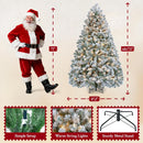 Yaheetech 6ft Pre-Lit Snow Flocked Artificial Christmas Tree, 250 Lights — 3