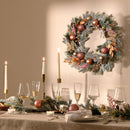 DecorbyHannah 24'' Pre-Lit Christmas Wreath for Front Door with Lights, Large Pink Lighted Christmas Wreaths with Ornaments for Window, Battery Operated Outdoor Xmas Wreath for Winter Holiday Decor — 2