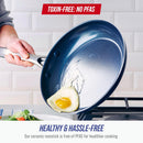Blue Diamond 10" Diamond Infused Ceramic Nonstick Frying Pan Skillet, Blue