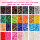 26000PCS 2mm Glass Seed Beads Kit – 28 Assorted Colors Small Beads Set for Jewelry Making, DIY Bracelets, Necklaces,… — 2