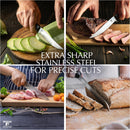 Moss & Stone 14 Pcs Kitchen Knife Set with Block, Stainless Steel — 7