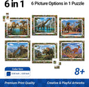 TOSY Picture Cube Life with Dinos: 6-in-1 Magnetic Picture Puzzle, 80 Blocks, 480 Puzzle Faces, 0.63 in, B023, Seamless UV Art, Display-Ready Frame, Collectible, STEM/STEAM Gift for Kids & Adults — 2
