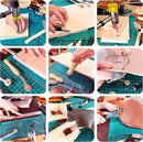 MINUS MUKYS Leather Working Kit Complete Leather Tools Set for Crafts Shoe Repair Kit Belts Includes Hole Puncher for Crafts Sewing Tools Awl Stitching Tool Cutting Mat Ideal for Beginners — 6