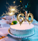 60th Birthday Candles,Gold Number 60 Cake Topper for Birthday Decorations Party Decoration | : — 6