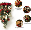 Valery Madelyn Pre-Lit Christmas Teardrop Swag 24 Inch Red Gold Decoration — 5