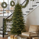 Glitzhome Prelit Artificial Christmas Tree, 7.5ft Full Realistic Majestic Memory Fir with 2,850 Tips and 2,000 Twinkling Micro Lights, 10 Lighting Modes w/Remote Control for Indoor Holiday Decoration — 1