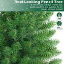 SHareconn 6ft Prelit Pencil Hinged Christmas Tree with Multi-Color Lights — 4