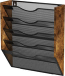 Ironwood Hanging Wall File Organizer, 5 Pocket Mesh Mail Organizer Wall Mounted with Nametag Label, Wall File Holder for Office Home School, Magazine Rack for Mail Paper Document Organization, Black — 1