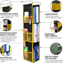 ABRA® 3 Shelf Hanging Locker Organizer for School, Gym, Work, Storage | Deep Shelves 6”x 9”| Eco-Friendly Fabric Healthy for Children | Adjustable School Locker Shelf 3 to 2 (Jet Black/Yellow) — 4