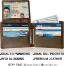Top Grain Leather Wallet for Men | RFID Blocking | Extra Capacity Bifold Wallet with 2 ID Windows | Ultra Strong Stitching | Slim Billfold with 8 Card Slots | Gift for Him — 2