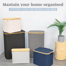 LONBET Toilet Paper Storage for 12 Rolls, Stackable & Foldable - The Ultimate Bathroom Organizer - Waterproof Basket with Bamboo Lid - Elegant Toilet Paper Storage Holder, Beige — 6
