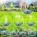 SZMP Solar Fountain 2026 Upgrade, Solar-Powered Bird Bath Fountain with 4 Fixed Rods & 7 Nozzles for Garden, Pond, Pool, and Patio – No Battery Required, Attracts Hummingbirds & Wildlife | Black — 2