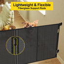 Reinforced 42” Extra Tall Retractable Baby Gates with Rods, Extends up to 60”…