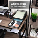 Mind Reader 2 Tier Paper Tray with Top Supply Compartment, Desktop File Organizer, Metal Mesh, Black — 6