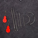 Heavy Duty Hand Sewing Needles Kit, 21 PCS Leather Sewing Needles with 15 Leather Hand Sewing Needle and 6 Curved Needle for Home Upholstery, Leather Needles for Hand Sewing | 21PCS — 6
