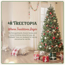 Treetopia Grand Evergreen Fir - Artificial Indoor Christmas Tree, Prelit with LED Clear Lights, Hinged Branches, Holiday Décor, 6ft — 7