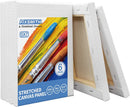 FIXSMITH Stretched White Blank Canvas- 5x7 Inch,6 Pack,Primed,100% Cotton,5/8 Inch Profile of Economy Value Pack for Acrylics,Oils & Other Painting Media. | 5"x7" — 2