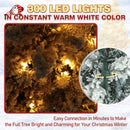 MUPATER Pencil Christmas Tree 7.5ft, Pre-lit Artificial Skinny Christmas Tree with Flocked Snow and Metal Stand, Warm White Lights Home Decoration for Office, Party (Snow White) — 3