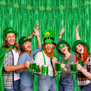 ZATAYE 12 Pack Green Christmas St Patricks Foil Curtain Decorations | 12 PCS — 7