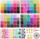 3524pcs Glass Beads Bracelet Making Kit, 4 Types 96 Colors 6mm Glass Beads — 1
