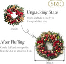 Valery Madelyn 30" Pre-Lit Large Christmas Wreath for Front Door Red Gold — 6