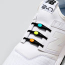HICKIES Tie-Free Laces | Black Sprinkles (Multicolored Heads) — 4