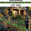 TW SHINE 30 FT Pre-Lit Christmas Garland Decorations, 100 LED Lighted Artificial Pine Garlands with 8 Modes, Green Garland for Indoor Outdoor Door Home Stairs Holiday Decor, Multi-Colored — 3