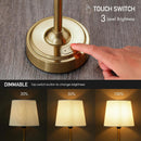 O'Bright Seraph Cordless Rechargeable LED Table Lamp, Antique Brass — 5